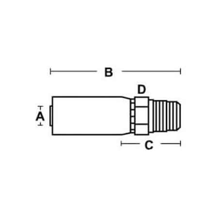 Aftermarket HCMBSPT Male BSP Taper Pipe  Rigid  Straight A-M-BSPT-12-12-AI